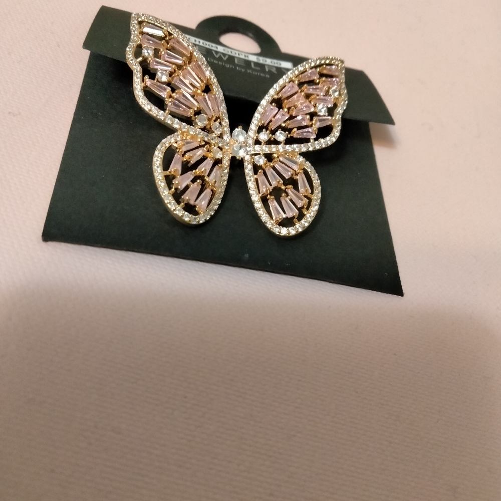 Beautiful Statement Simulated Diamond Butterfly B… - image 4